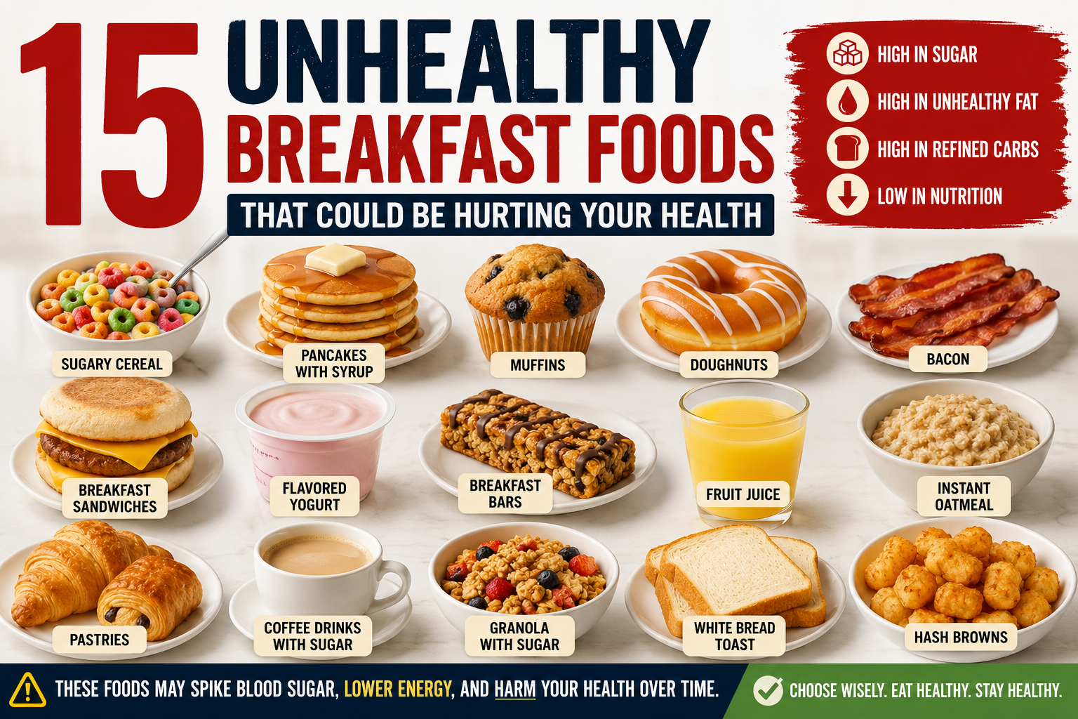 Unhealthy Breakfast Foods