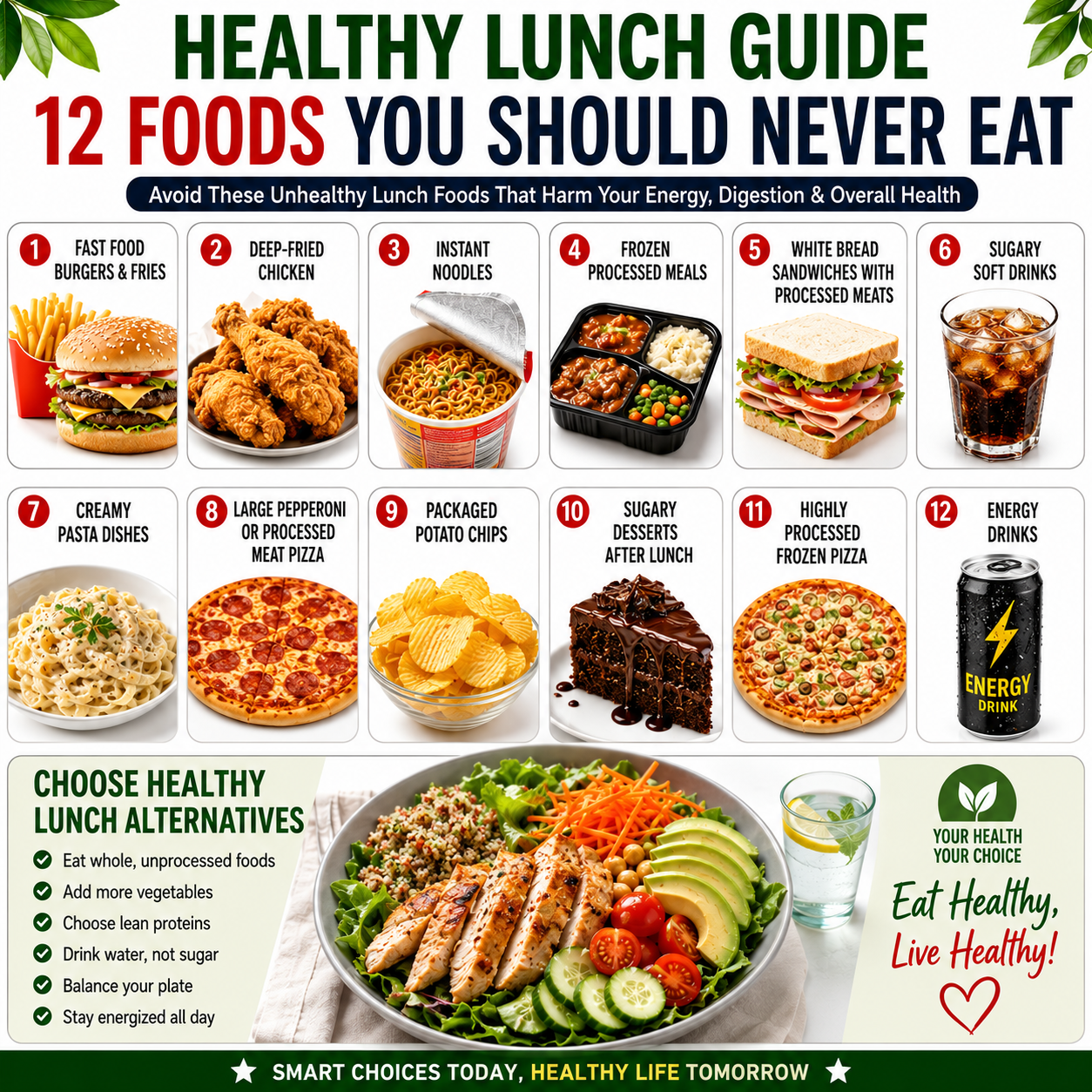 foods you should never eat for lunch