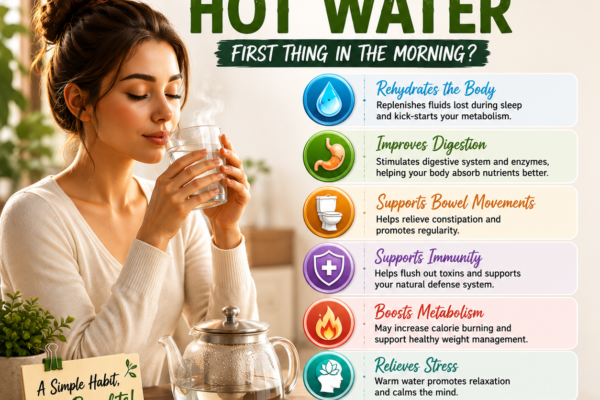 drinking hot water in the morning