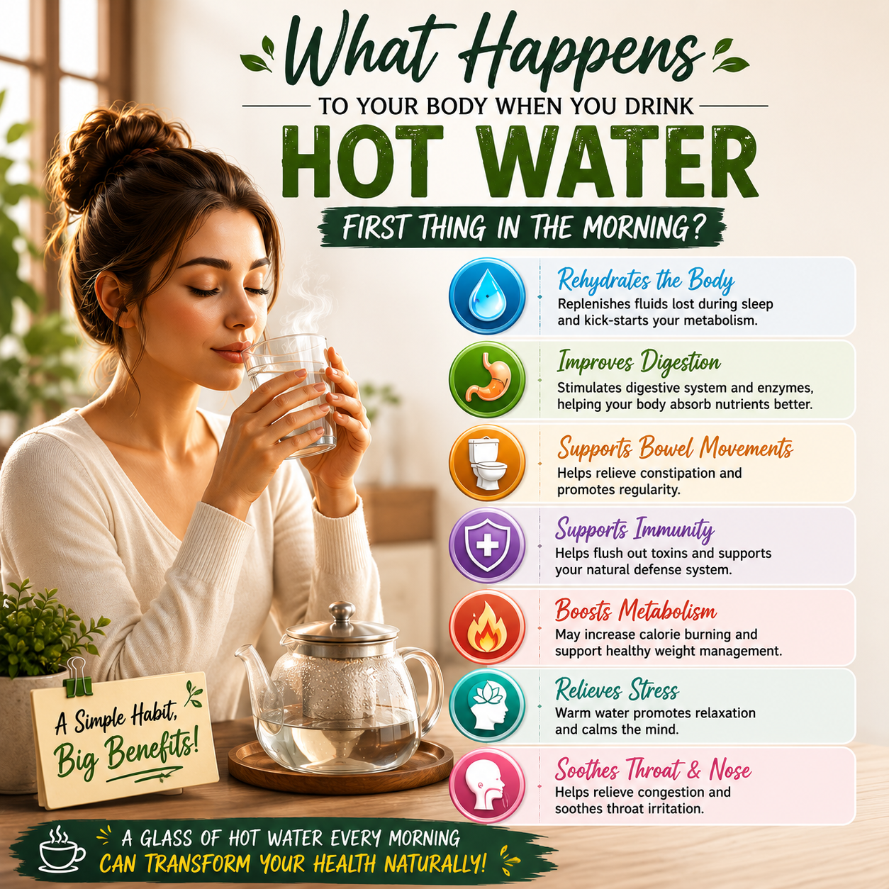 drinking hot water in the morning