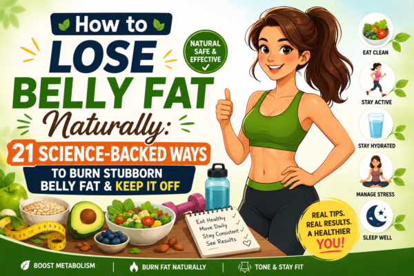 How to Lose Belly Fat Naturally: 21 Science-Backed Ways to Burn Stubborn Belly Fat & Keep It Off"