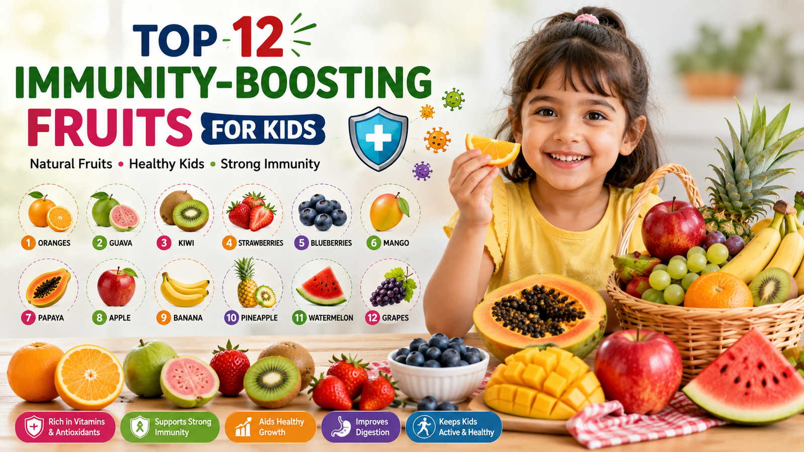 Top 12 Immunity-Boosting Fruits for Kids